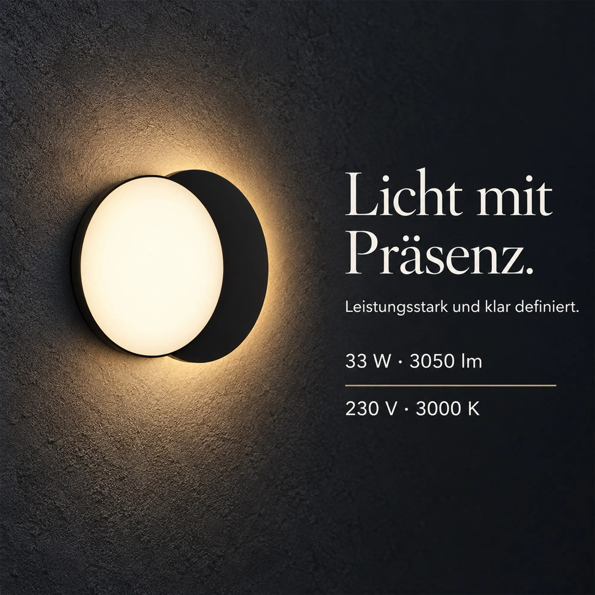 Ledyra Halo – LED-Außenwandleuchte – Anthrazit – 33 W – Warmweiß – Eigenschaften im Überblick