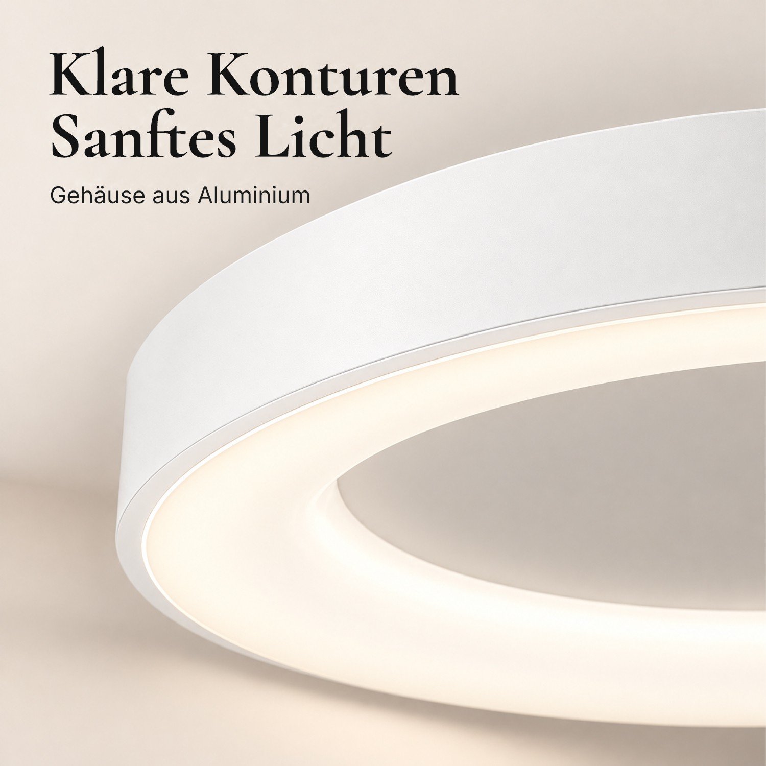 Nahaufnahme des Aluminiumgehäuses und des Lichtrings von SATURN