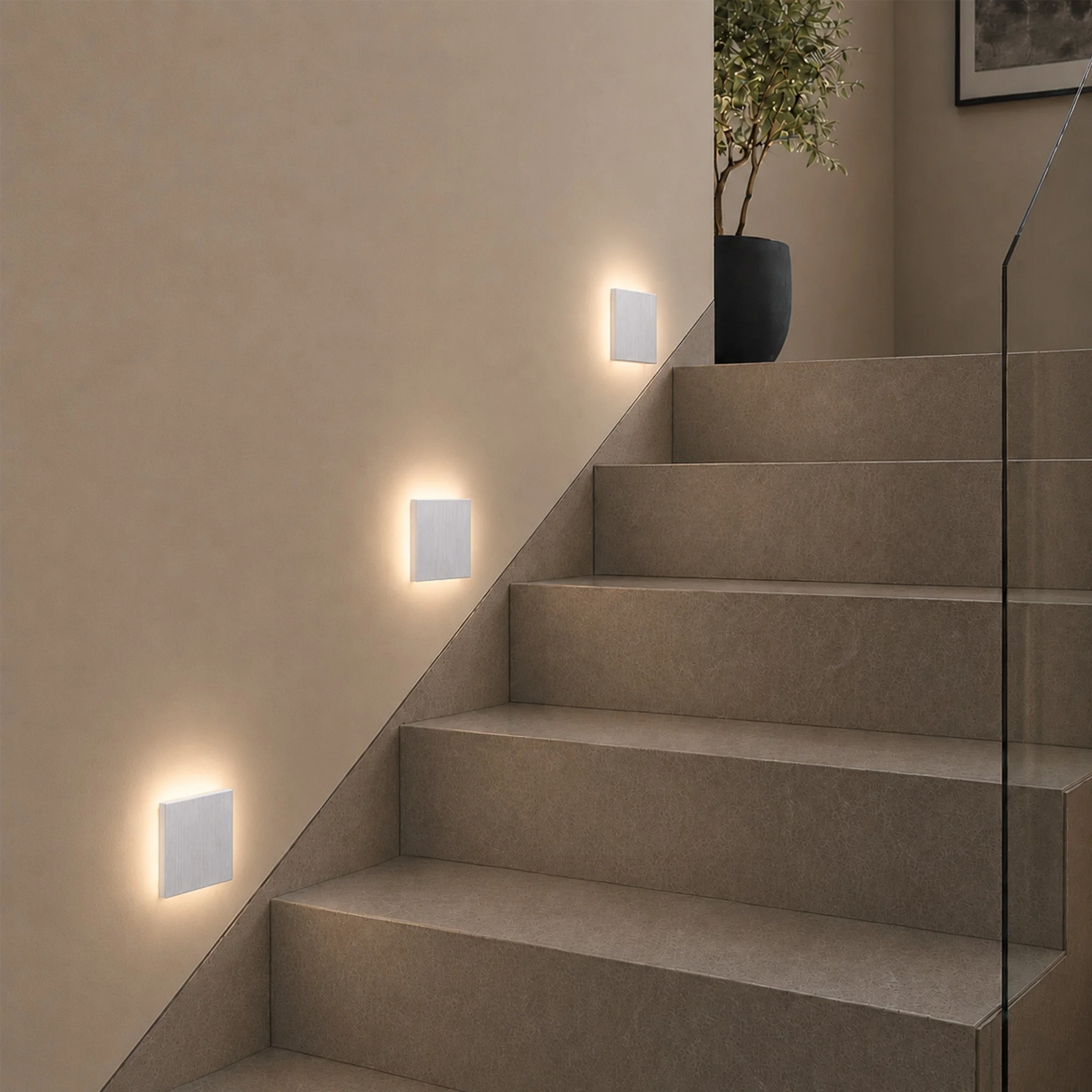 Ledyra Aura – LED-Treppenleuchte – Alu-Bicolor – IP20 – Anwendungsbeispiel