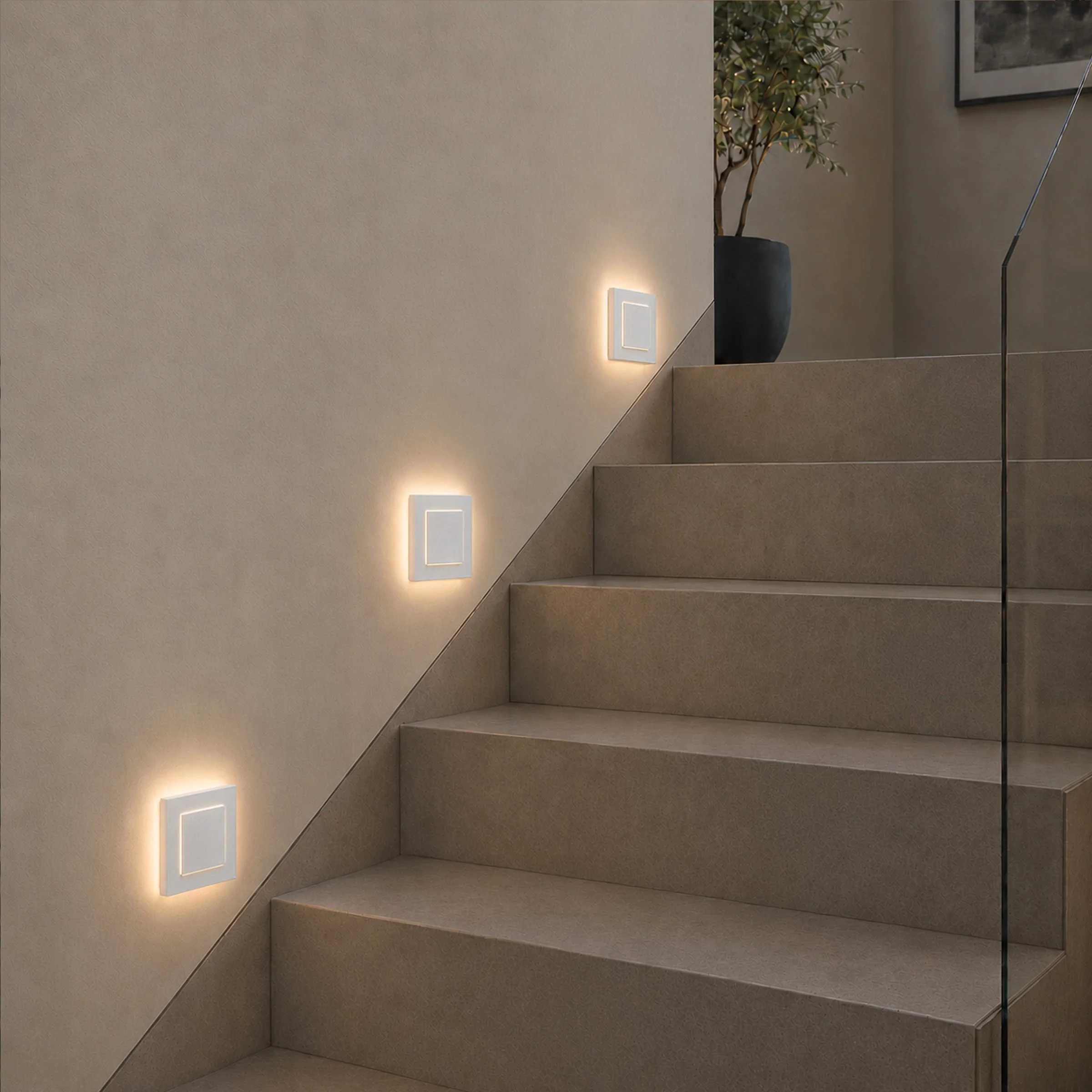 Ledyra Lyra – LED-Treppenleuchte – Alu-Bicolor – IP20 – Anwendungsbeispiel