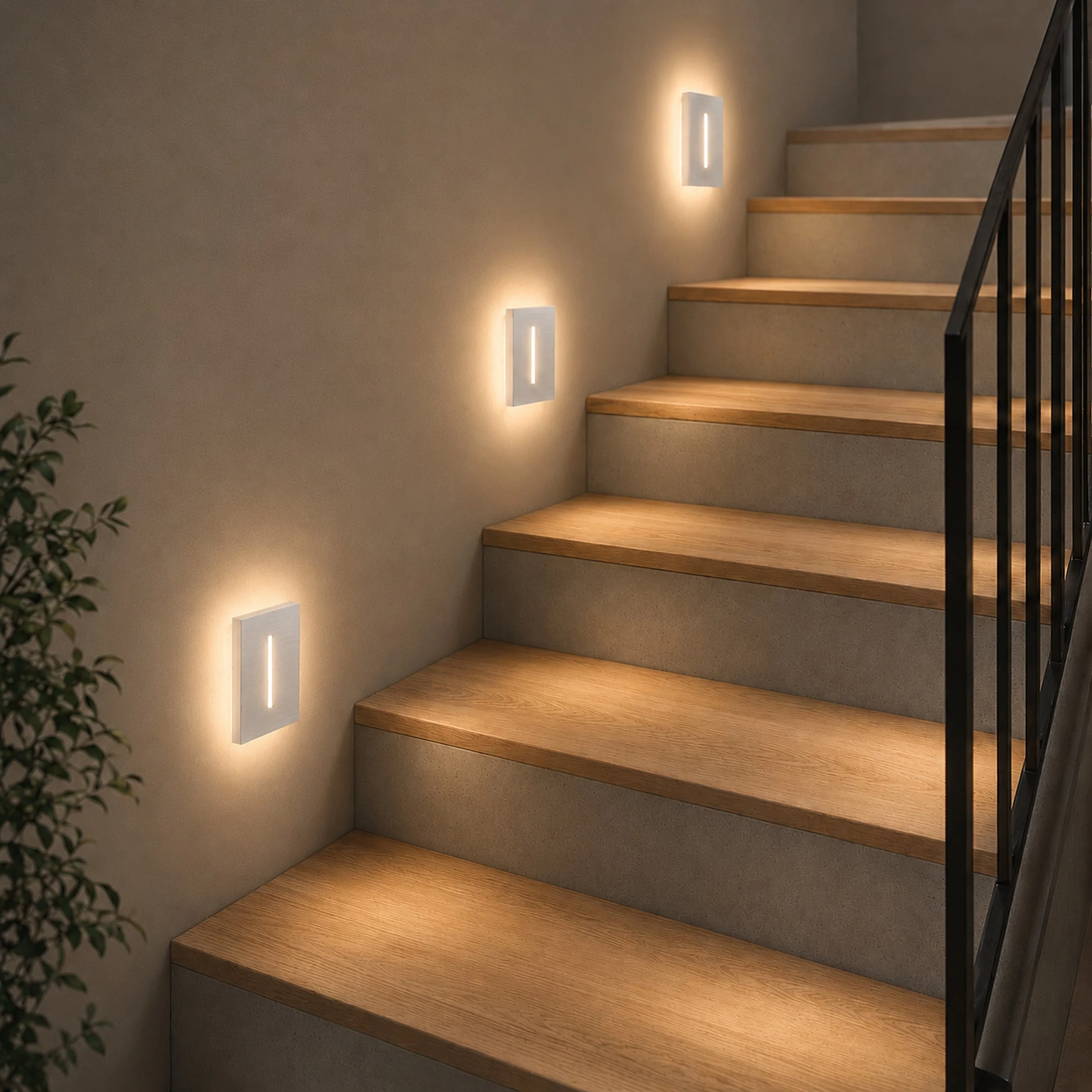 Ledyra Polaris – LED-Treppenleuchte – Alu-Bicolor – IP20 – Anwendungsbeispiel