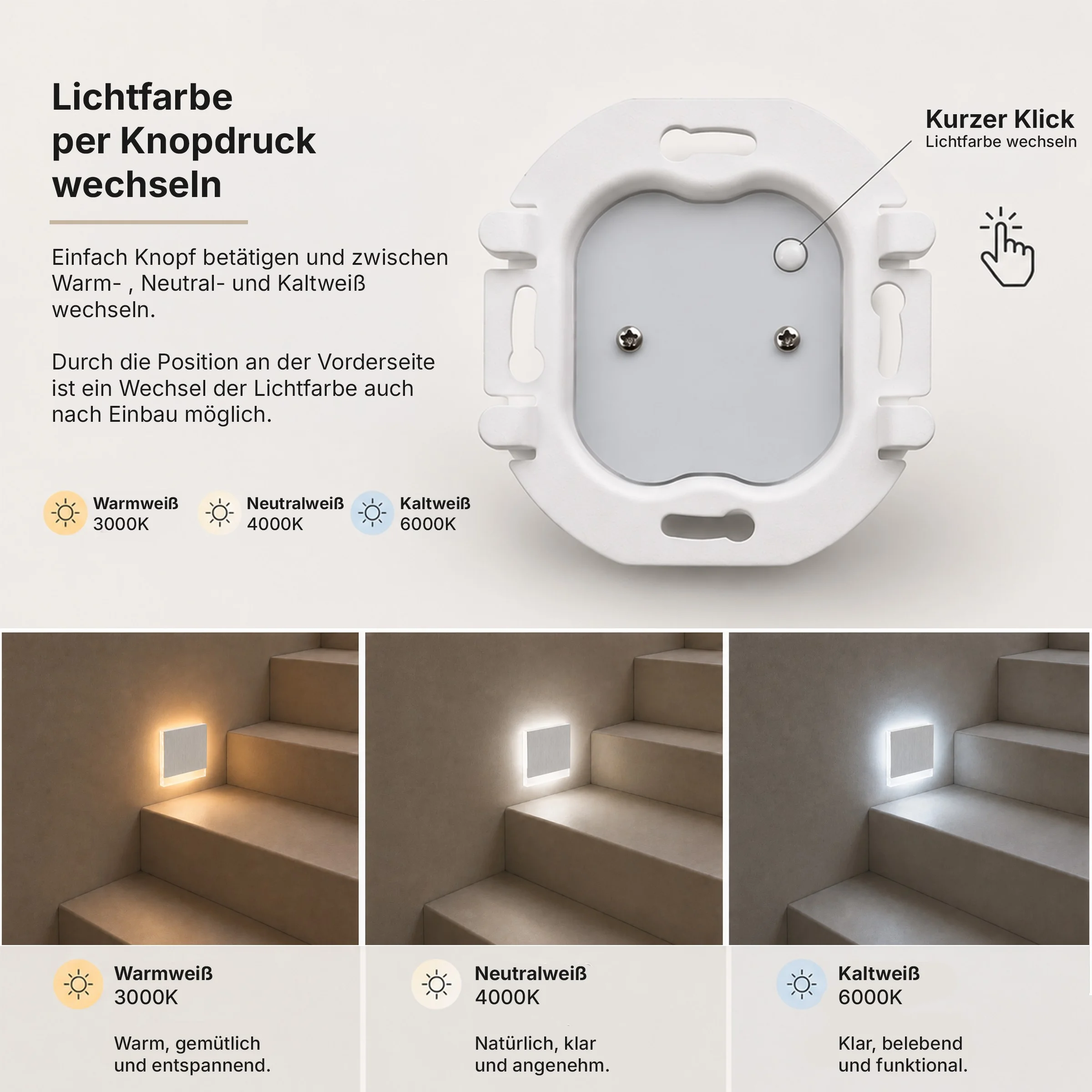 Ledyra Sirius – LED-Treppenleuchte – Alu-Bicolor – IP20 – Eigenschaften im Überblick