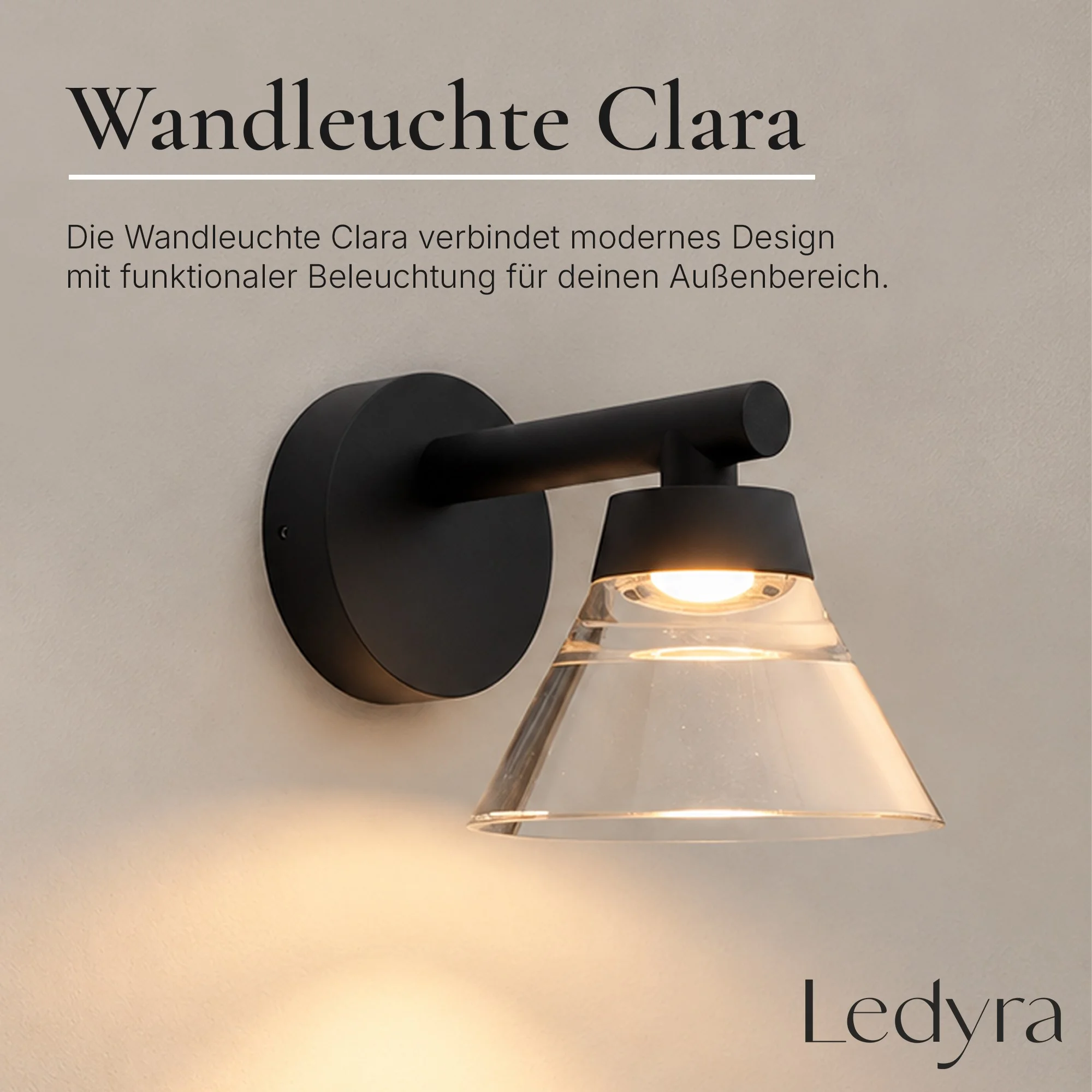 Ledyra Clara – LED-Außenwandleuchte – Anthrazit – 11 W – Warmweiß – Eigenschaften im Überblick