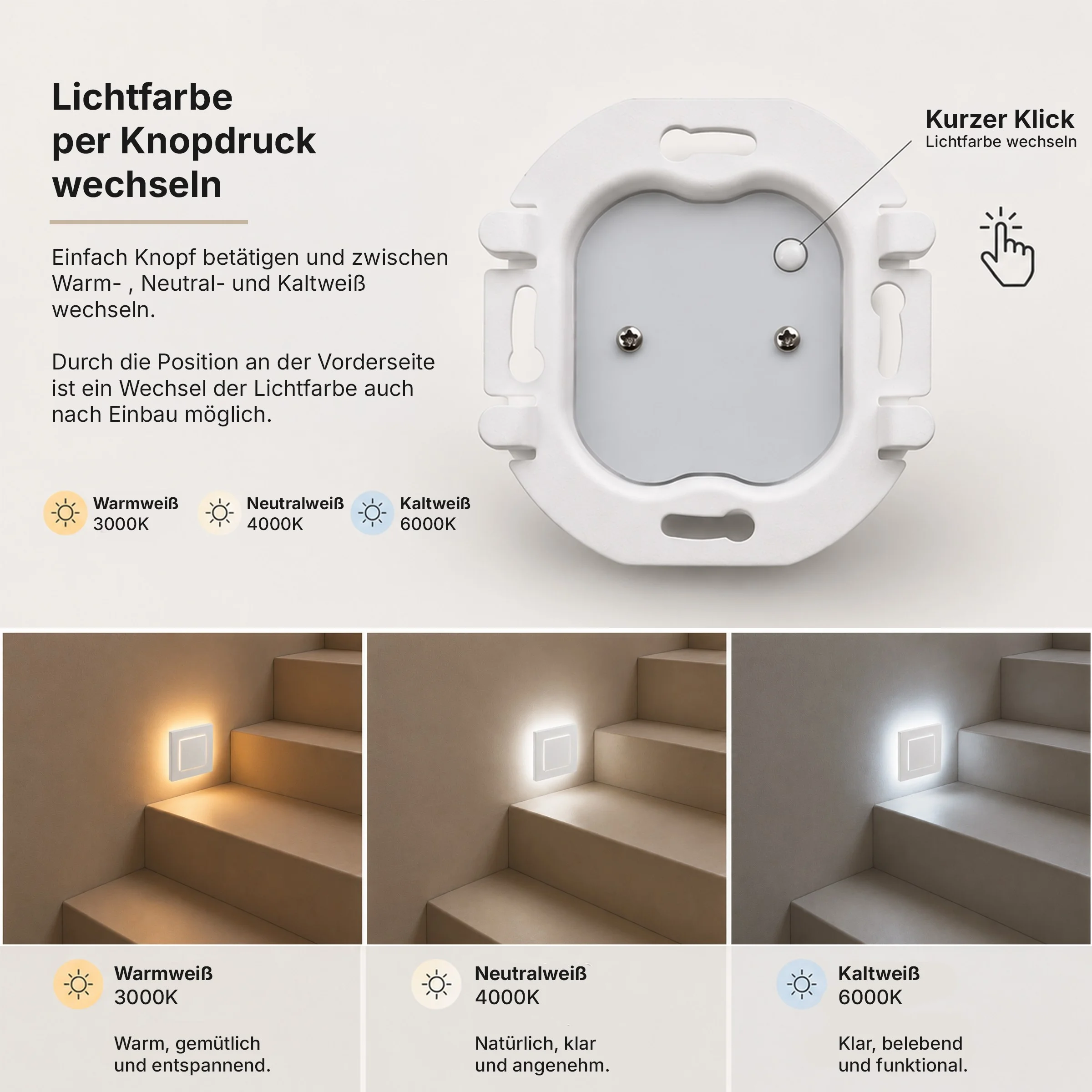 Ledyra Lyra – LED-Treppenleuchte – Alu-Bicolor – IP20 – Eigenschaften im Überblick
