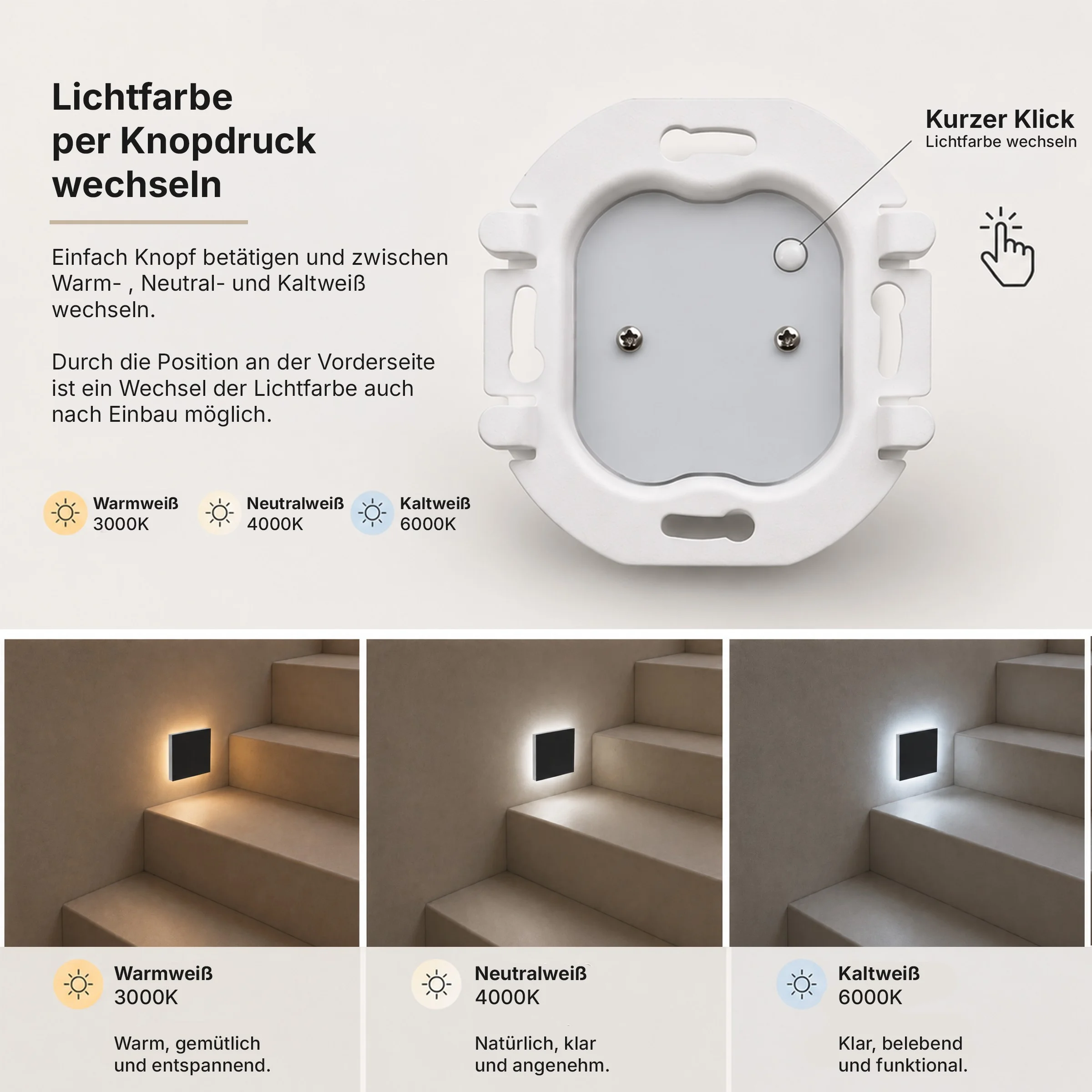 Ledyra Aura – LED-Treppenleuchte – Anthrazit – IP20 – Eigenschaften im Überblick