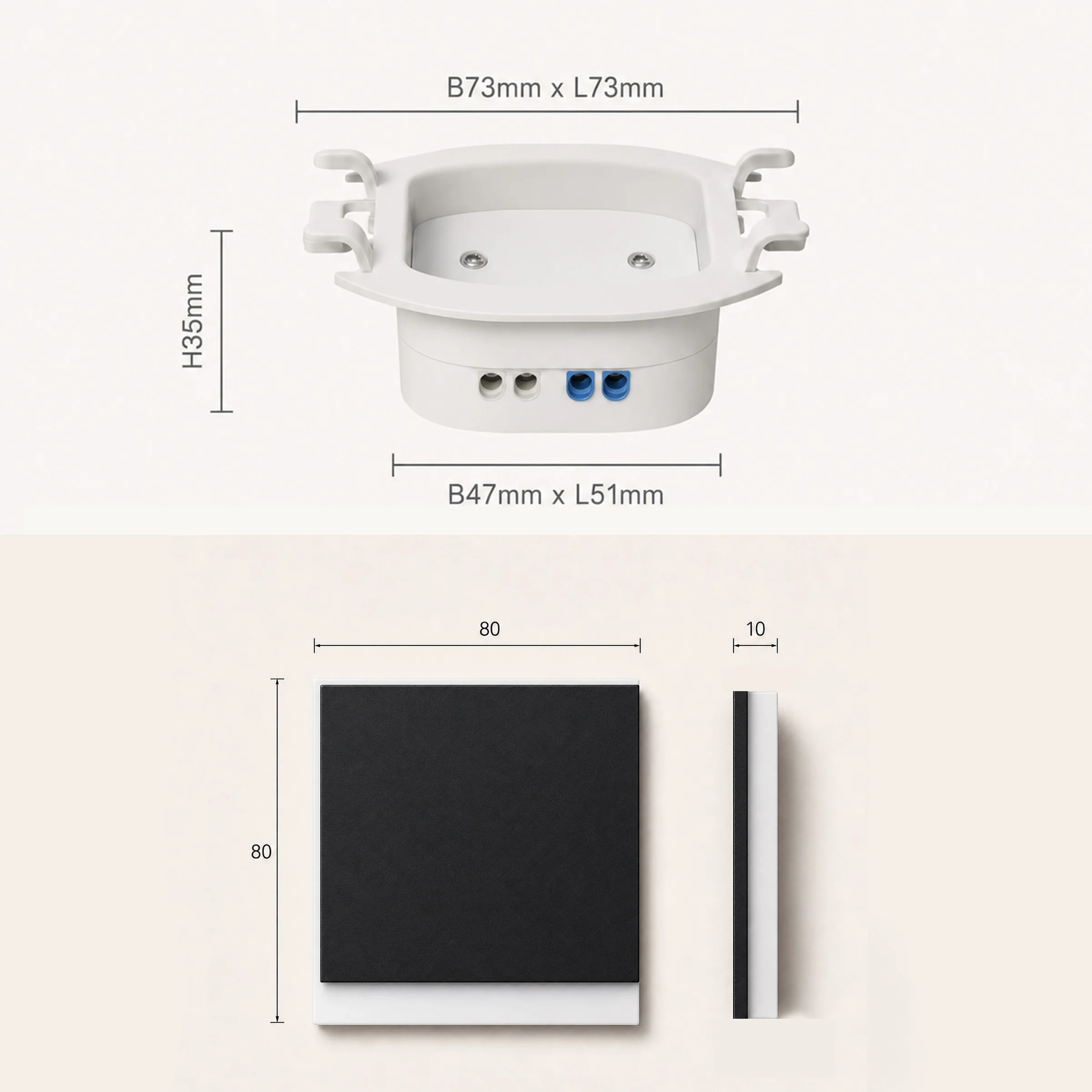 Ledyra Sirius – LED-Treppenleuchte – Anthrazit – IP20 – Technische Zeichnung