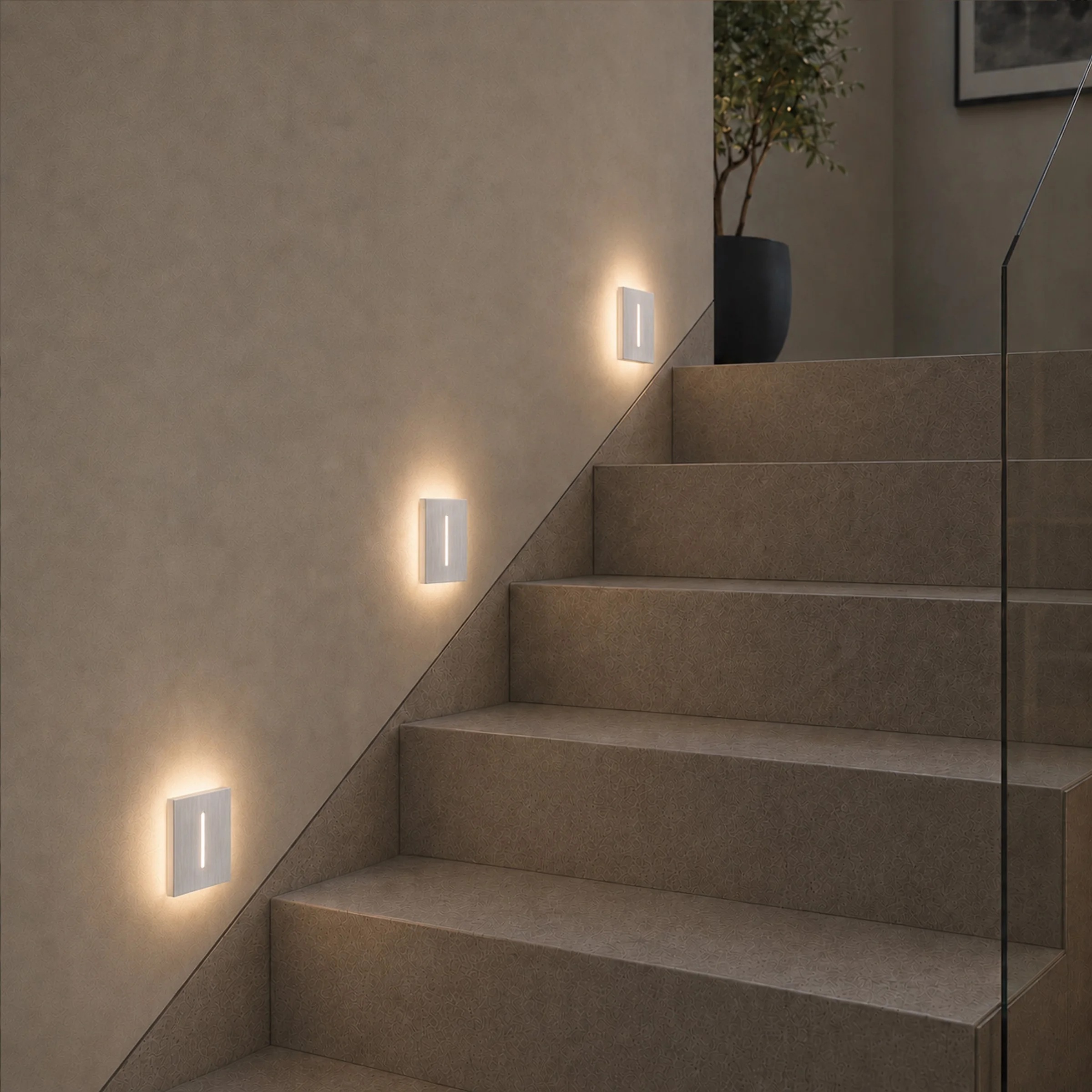 Ledyra Polaris – LED-Treppenleuchte – Alu-Bicolor – IP20 – Anwendungsbeispiel