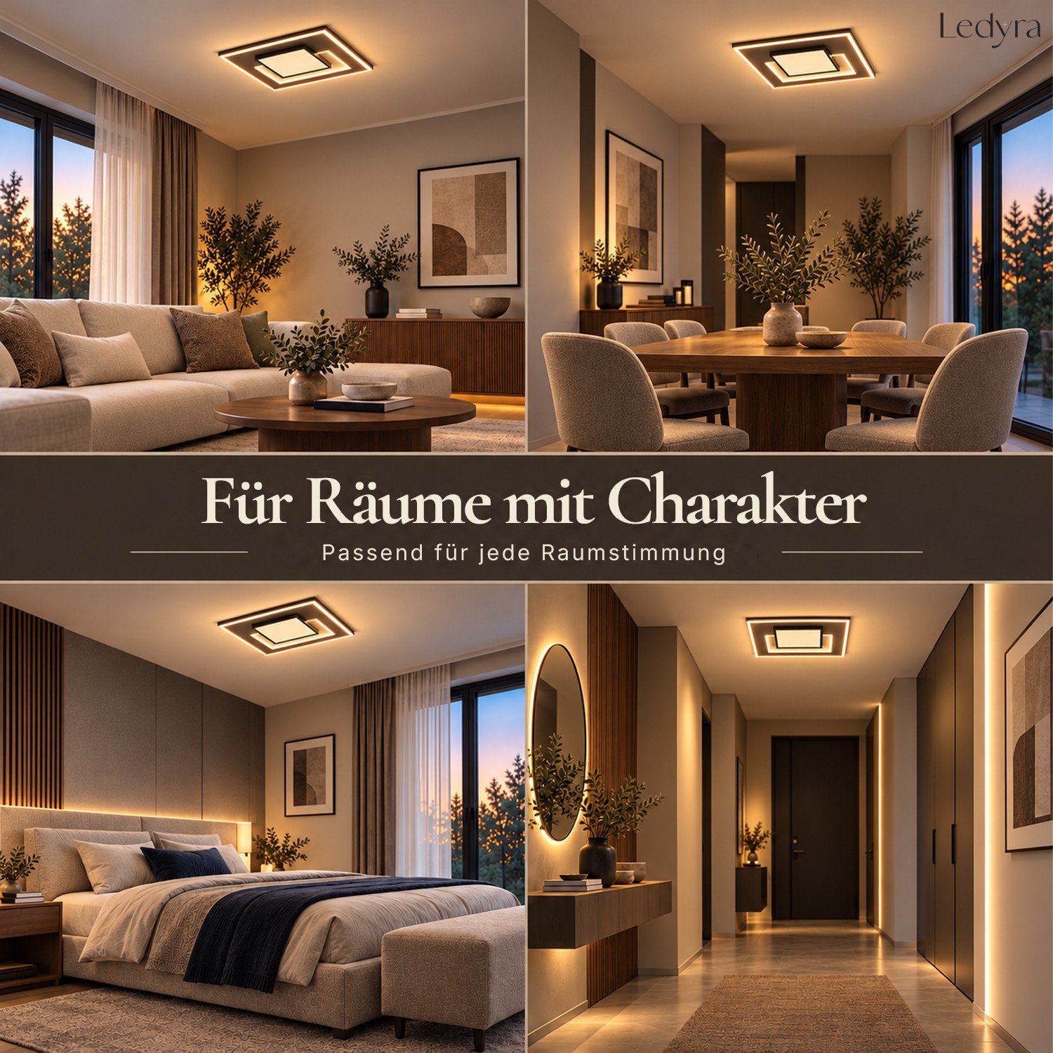 QUADRA in Wohnzimmer, Esszimmer, Schlafzimmer und Flur