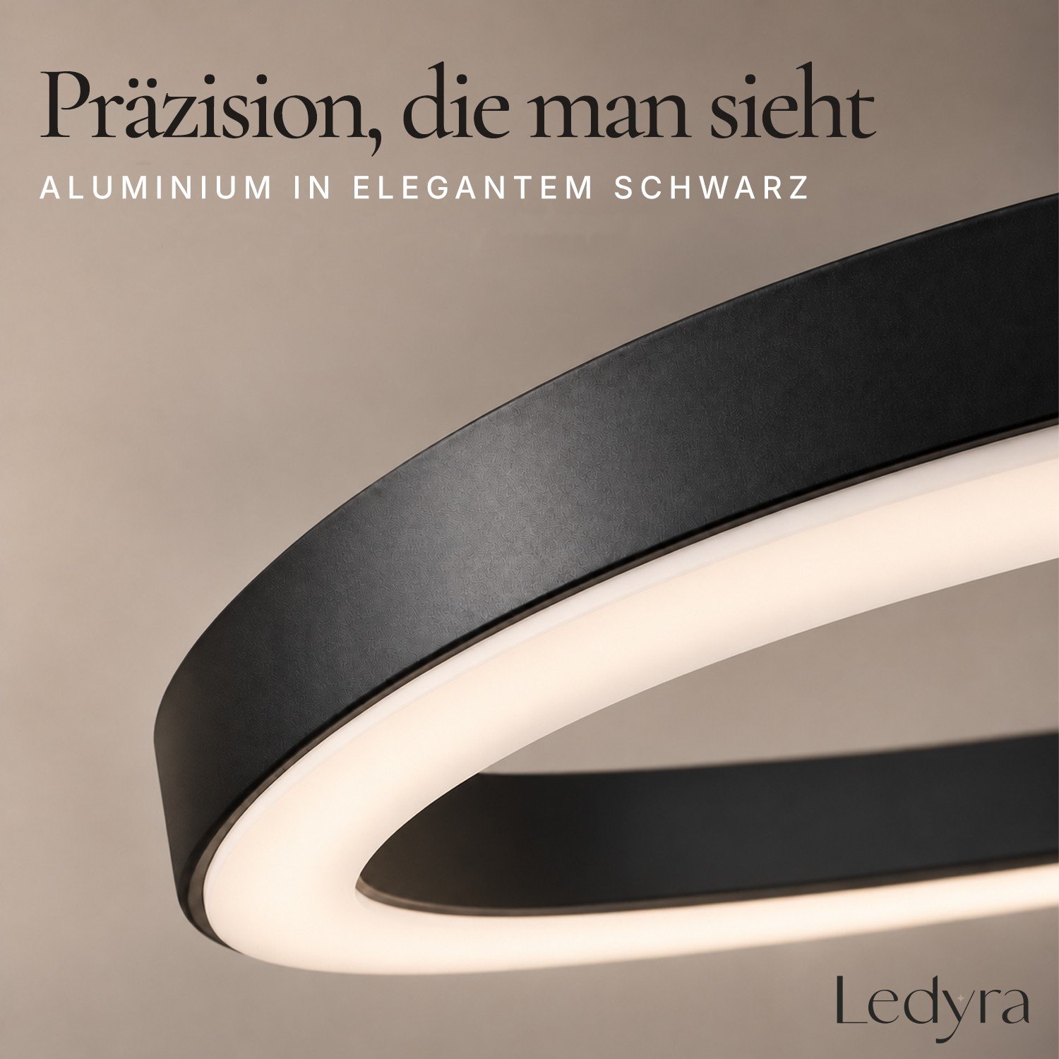Nahaufnahme des mattschwarzen Aluminiumrahmens von OVALIS