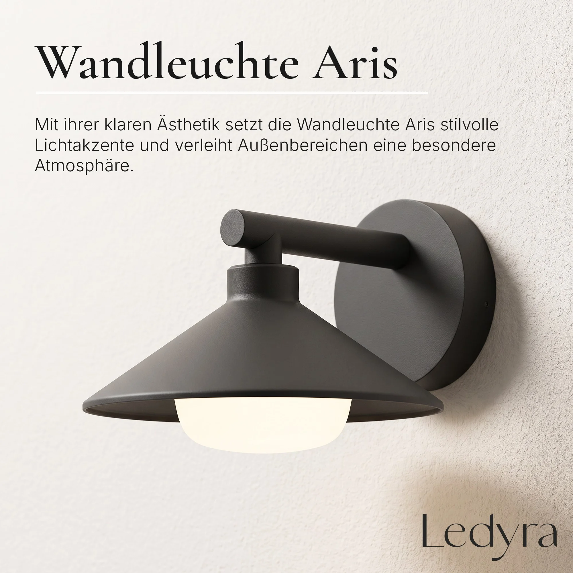 Ledyra Aris – LED-Außenwandleuchte – Anthrazit – 18 W – Warmweiß – Eigenschaften im Überblick