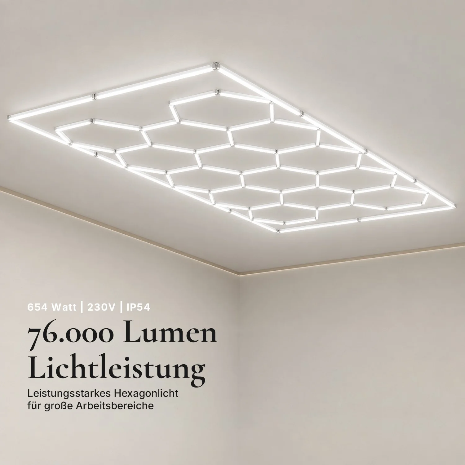 Ledyra Hexagon 14 – LED-Wabenleuchte, Komplett-Set – Kaltweiß – Eigenschaften im Überblick
