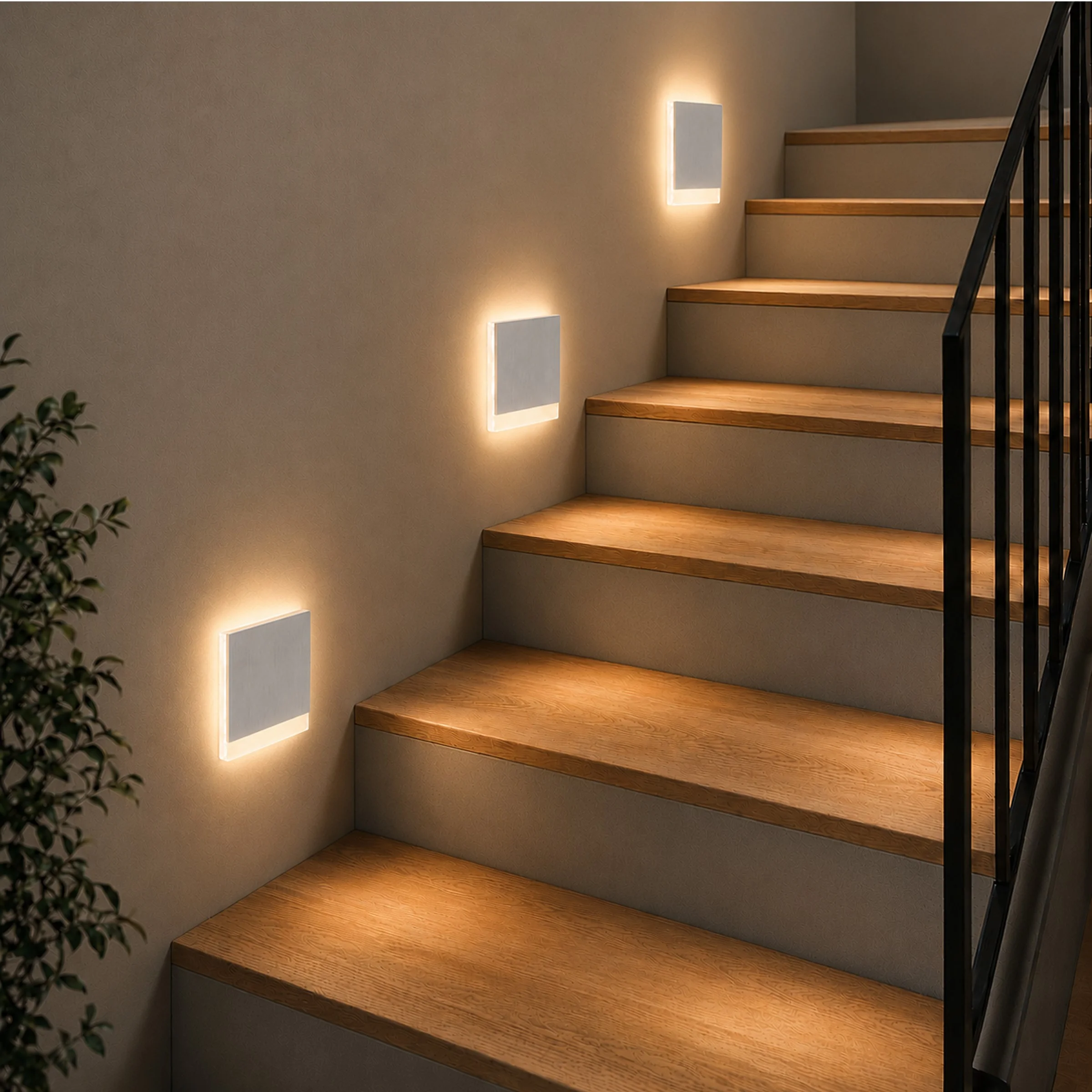 Ledyra Sirius – LED-Treppenleuchte – Alu-Bicolor – IP20 – Anwendungsbeispiel