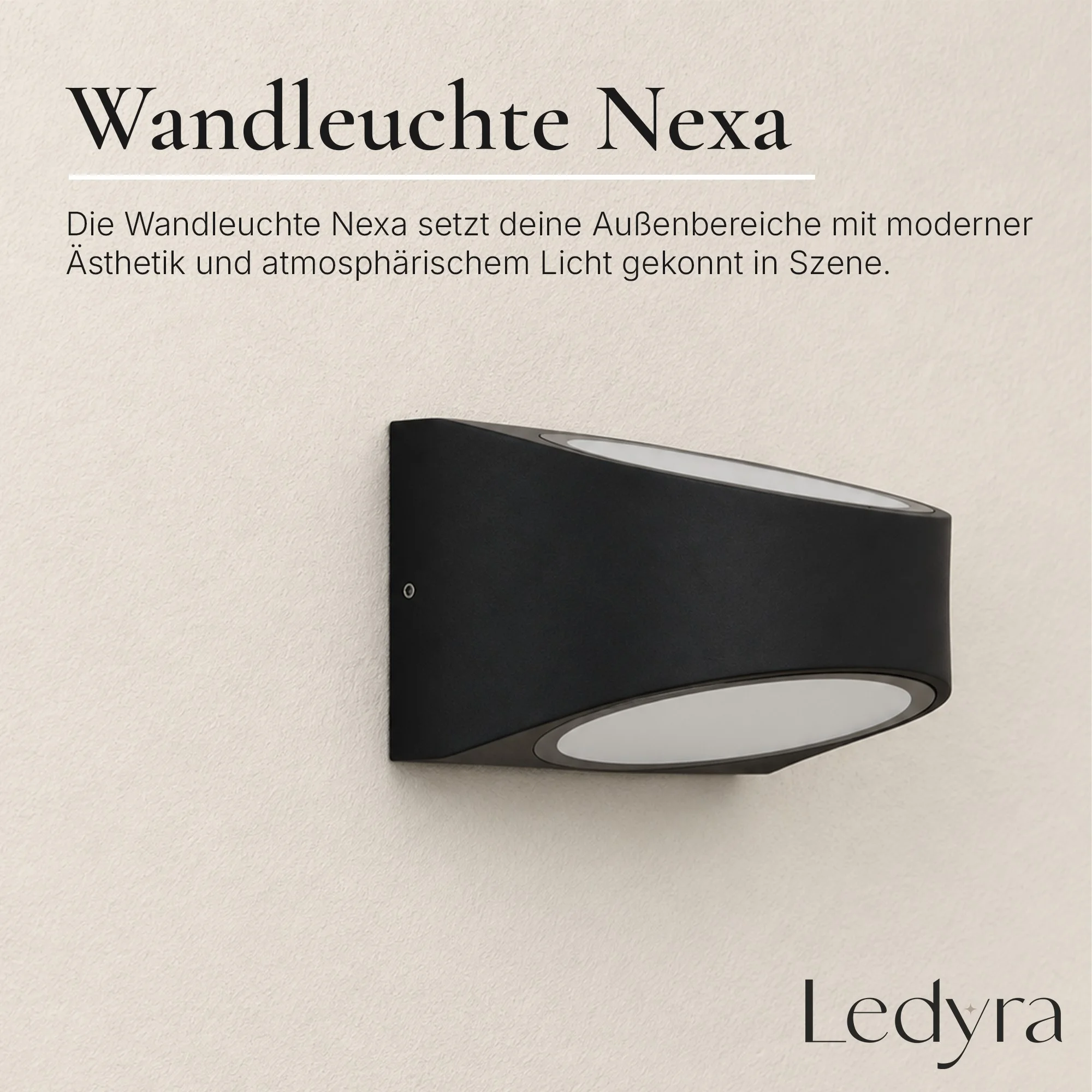 Ledyra Nexa – LED-Außenwandleuchte – Anthrazit – 14 W – Warmweiß – Eigenschaften im Überblick