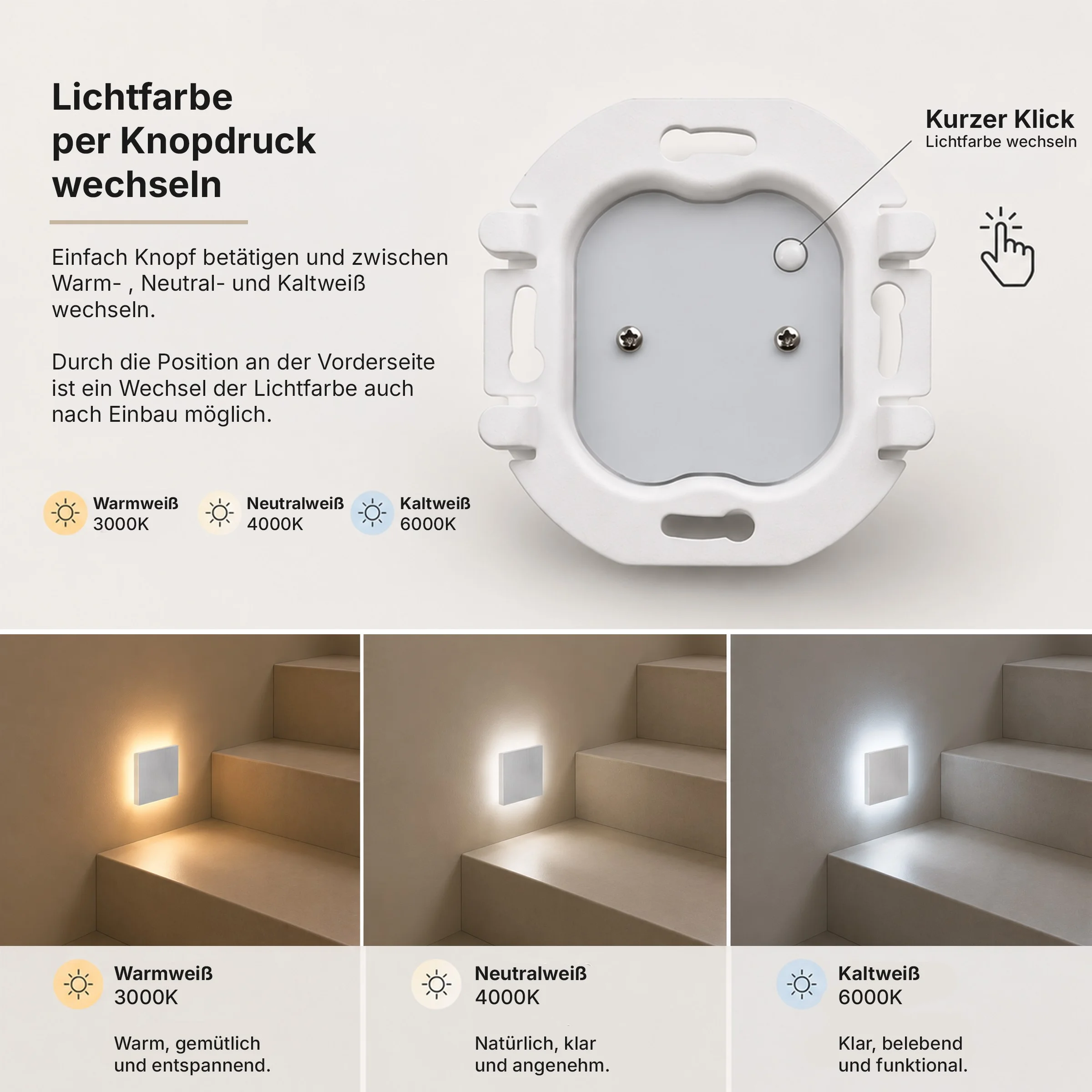 Ledyra Aura – LED-Treppenleuchte – Alu-Bicolor – IP20 – Eigenschaften im Überblick
