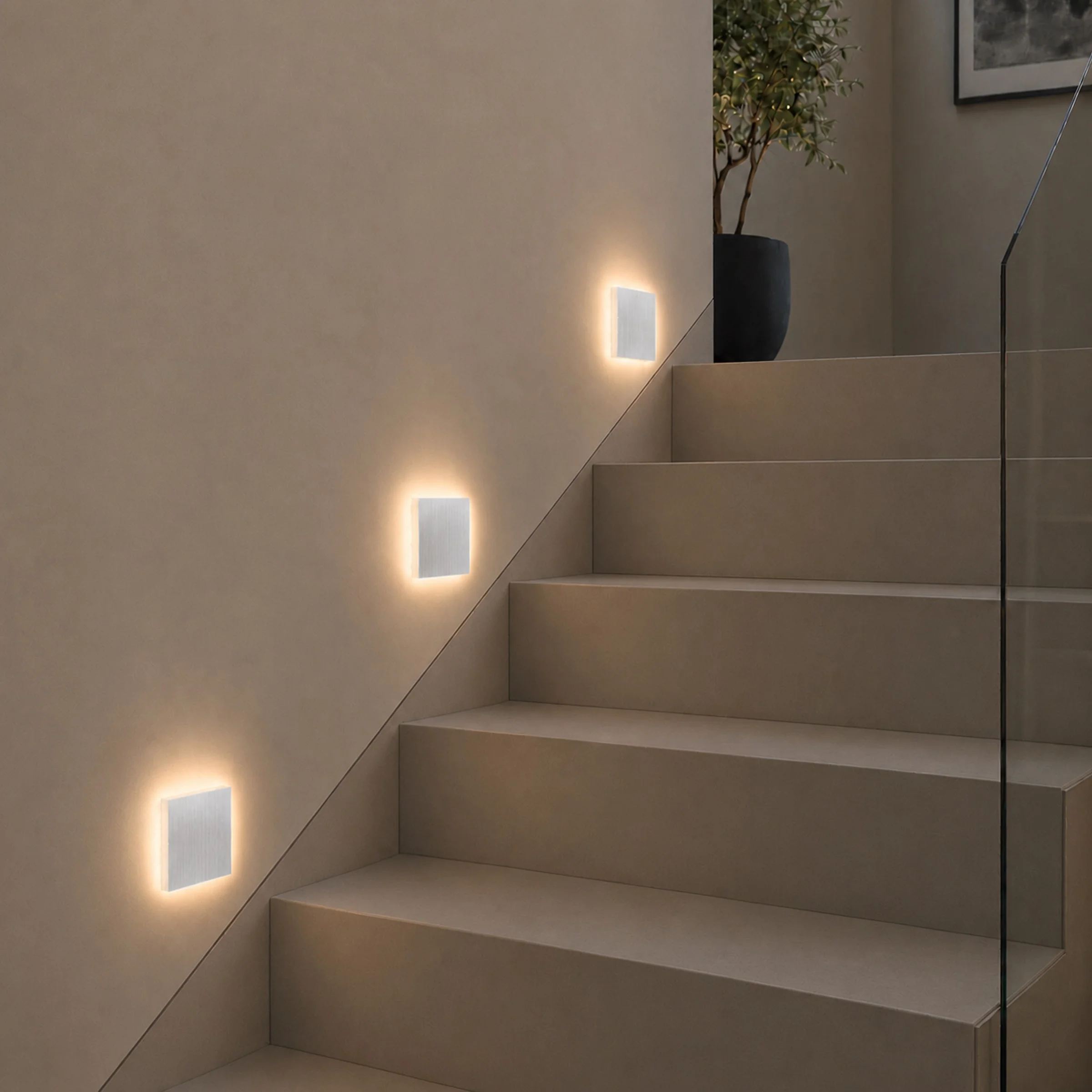 Ledyra Vela – LED-Treppenleuchte – Alu-Bicolor – IP20 – Anwendungsbeispiel