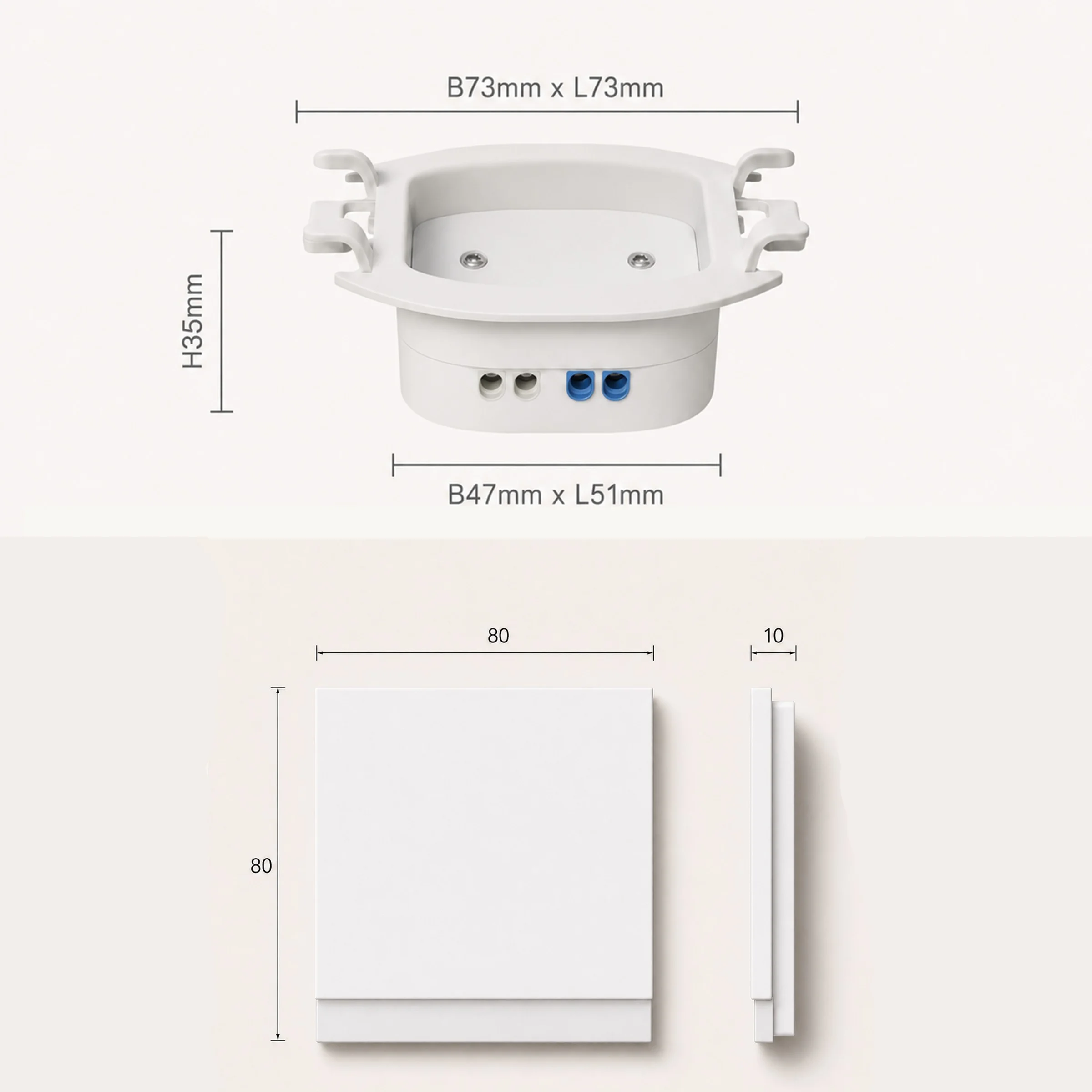 Ledyra Sirius – LED-Treppenleuchte – Weiß – IP20 – Technische Zeichnung