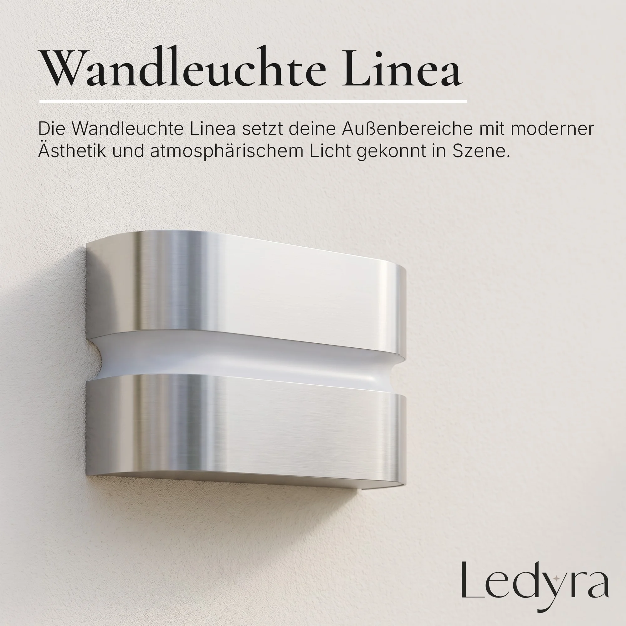 Ledyra Linea – LED-Außenwandleuchte – Silber – 24 W – Warmweiß – Eigenschaften im Überblick