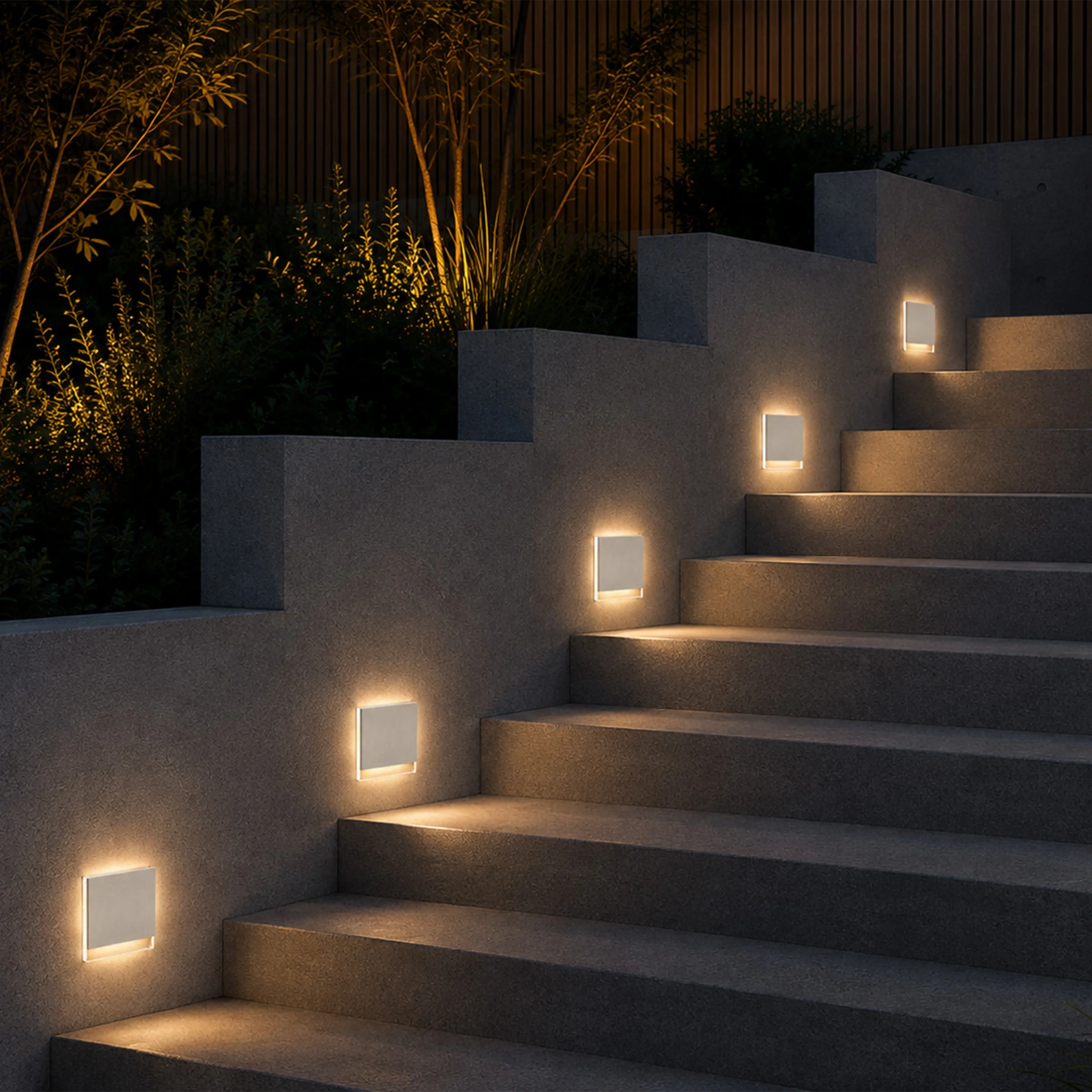 Ledyra Sirius – LED-Treppenleuchte – Alu-Bicolor – IP44 – Anwendungsbeispiel