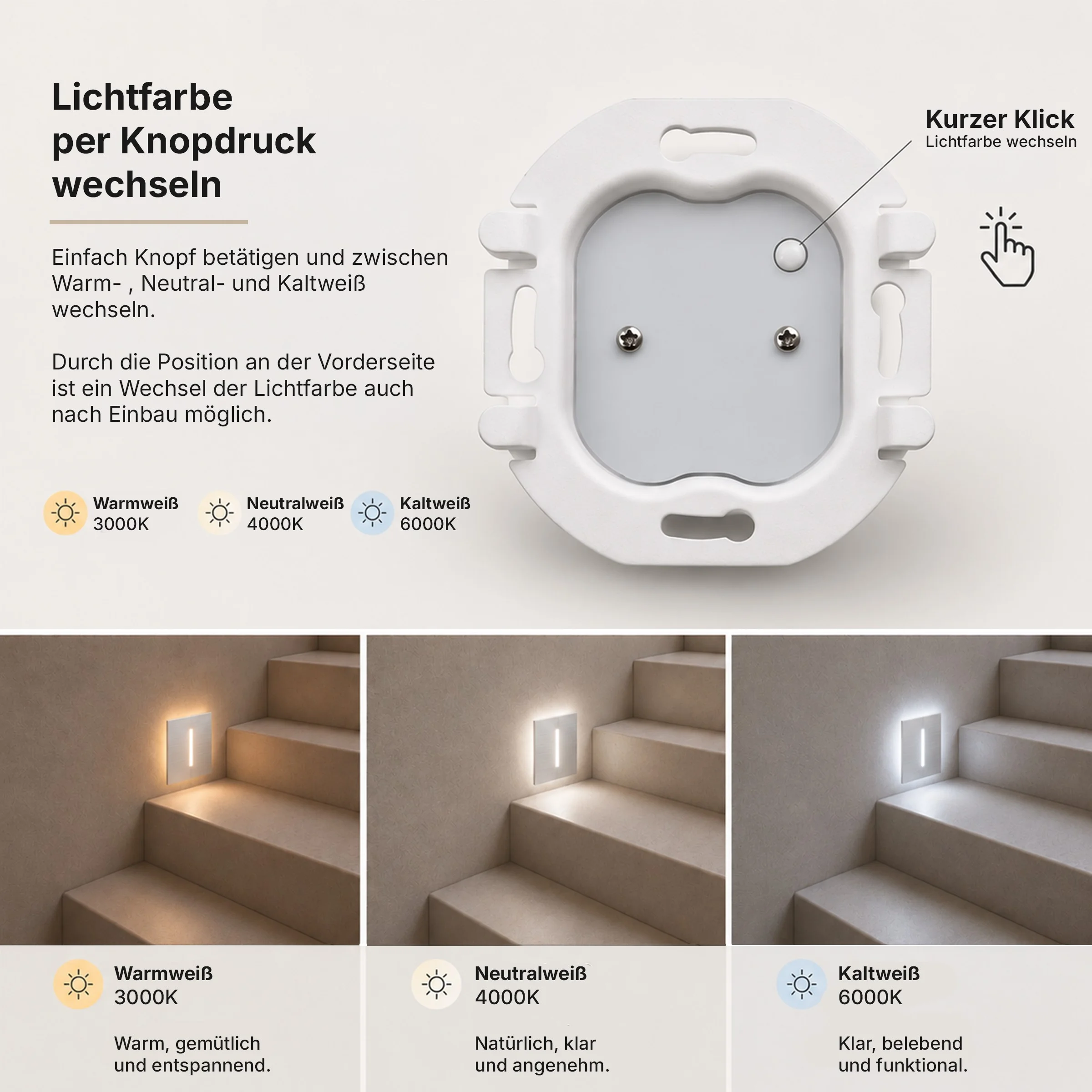 Ledyra Polaris – LED-Treppenleuchte – Alu-Bicolor – IP20 – Eigenschaften im Überblick