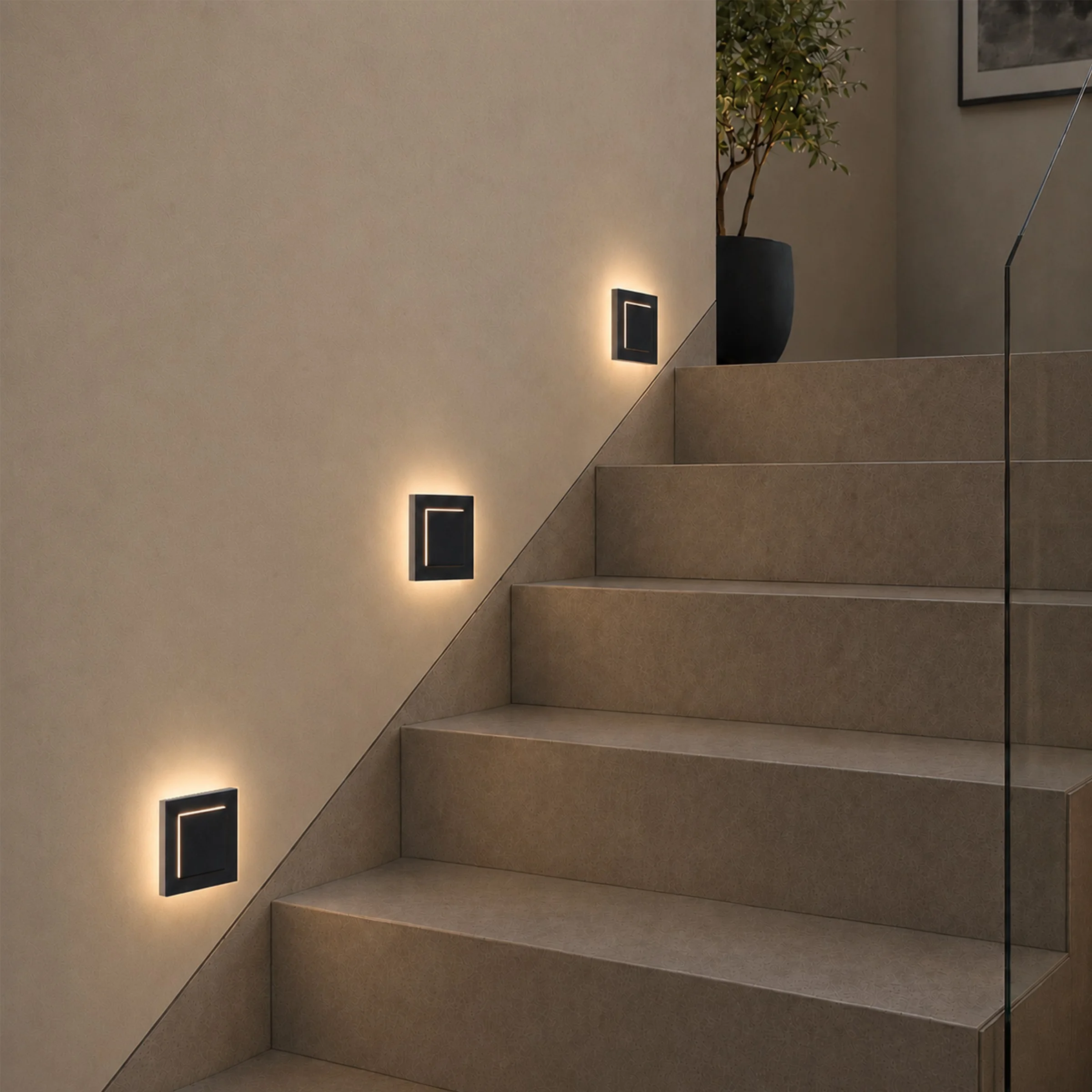 Ledyra Lyra – LED-Treppenleuchte – Anthrazit – IP20 – Anwendungsbeispiel