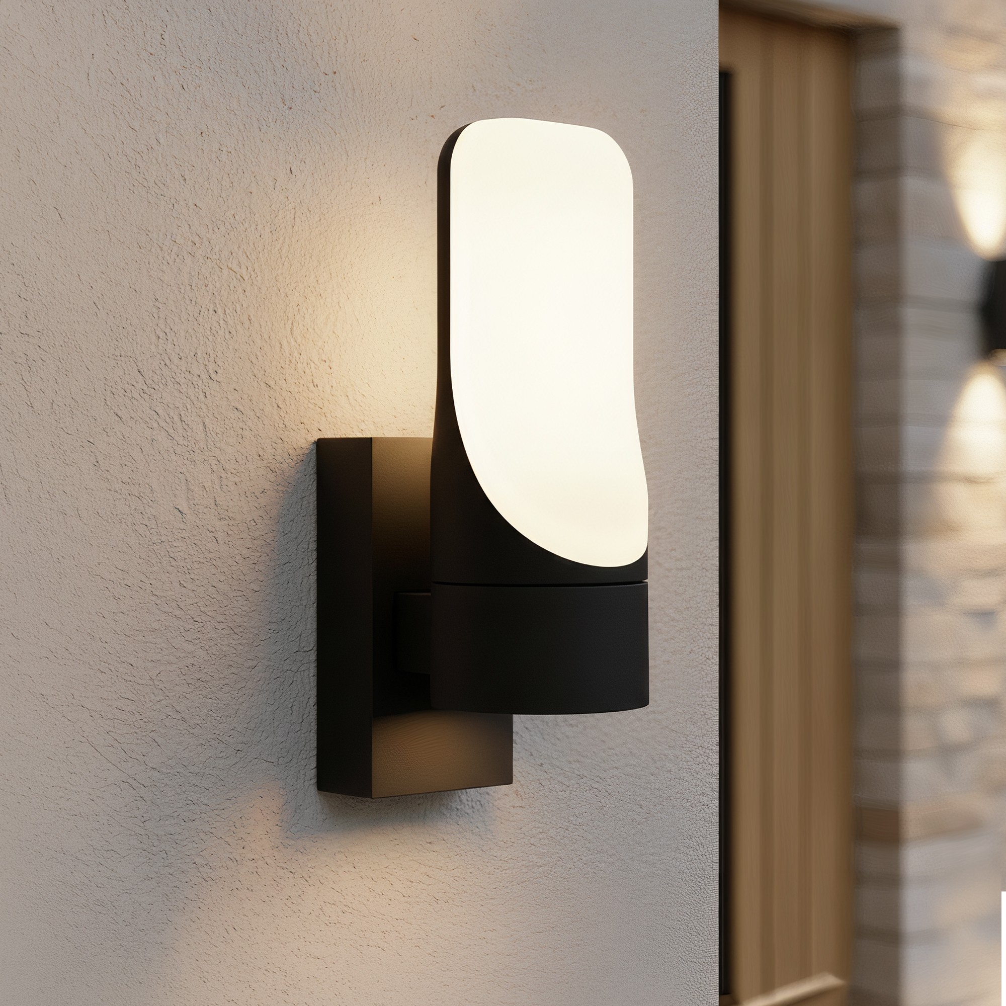 LED-Außenwandleuchte rund, schwenkbar, Anthrazit, 10 W, Warmweiß 3000 K, IP54 – Ledyra Cubo
